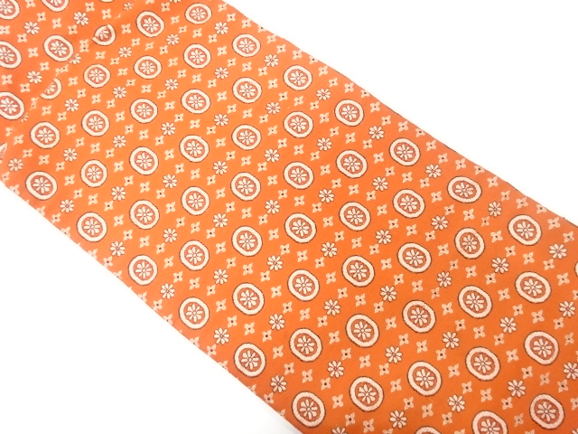 JAPANESE KIMONO / ANTIQUE NAGOYA OBI / WOVEN FLORAL ROUNDEL